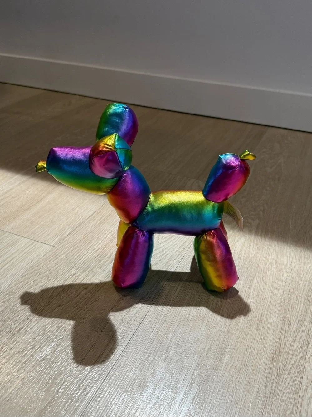 Rainbow Iridescent Balloon Dog Stuffy Plush 9 inch Balloonimals Stuffed Animal